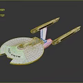 Detailed Star Trek Enterprise Starship Model With Disc Hull And Twin Engines