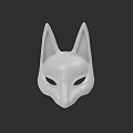 White Fox Character Mask Design With Biological Features And Smooth Surface Finish 3d model