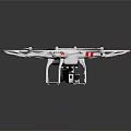 White Smart Drone with Four Propellers and Mounted Camera for Aerial Photography