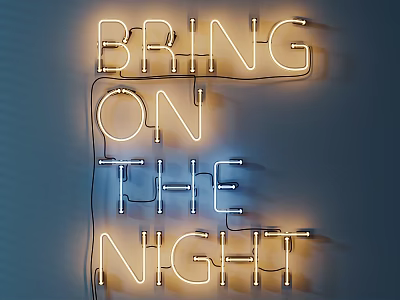 Decorative Neon Light With Bring On The Night Text For Wall Decor And Warm Glow 3d model