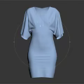 Light Blue V Neck Flutter Sleeves Fitted Dress with Elegant Design and Slim Fit