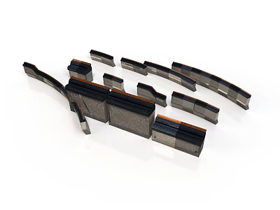 High Quality Train Brake Pads For Railway Locomotive Safety Performance Parts 3d model