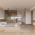 Minimalist Hotel Room Interior With Platform Bed Wooden Floor And TV