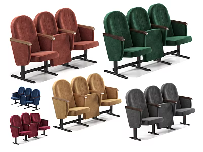 Set of Modern Leisure Chairs Featuring Various Colors And Comfortable Armrest Design 3d model