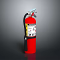 Red FIREX Fire Extinguisher With Black Hose And Safety Instruction Label
