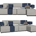 Modern corner sofa multiplayer sofa 3d model