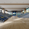 modern basketball hall 3d model