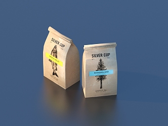 carton paper bag packaging box food 3d model