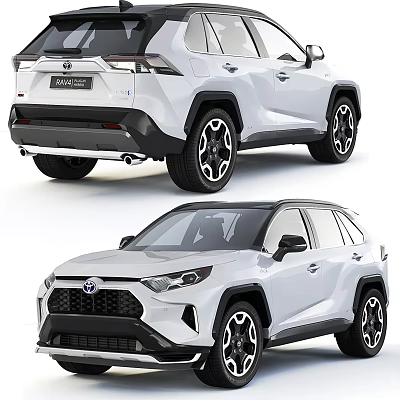 White Toyota RAV4 Hybrid SUV Modern Stylish Exterior Design With Black Wheels 3d model White Toyota RAV4 Hybrid SUV Modern Stylish Exterior Design With Black Wheels 3d model