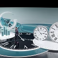 Check in System With Man On Clock Years 2021 2022 2023 China Style Data Columns