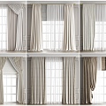 Modern Home Curtain Combination Cream Wind Curtain Bedroom Curtain Living Room Curtain French Curtain 3d model