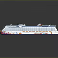 Colorful Modern Cruise Ship With Pools And Decorations 3d model
