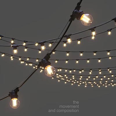 Outdoor String Lights With Bright Hanging Bulbs For Garden Patio Party Decoration 3d model