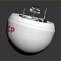 Vintage White Sphere Household Item With Red CCCP Lettering Internal Mechanical Structure And Metal Stands