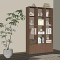 Nordic style bookcase bookshelf 3d model