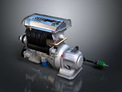 Industrial Equipment With Metal Casing Motor Assembly And Mechanical Component Parts 3d model