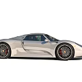 Silver Porsche Sports Car Featuring Sleek Design Front Fascia And Alloy Wheels