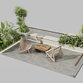 Roof Garden Design With Green Plants Outdoor Seating And Tiled Floor