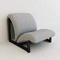 Modern Single Sofa with Gray Fabric Black Frame and Comfortable Stylish Design 3d model