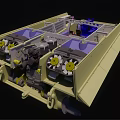 Tank Internal 3D Model Featuring Engine Fan System And Mechanical Components 3d model