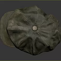 Vintage Green Fabric Newsboy Cap With Classic Pleated Design And Retro Style