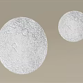 Modern Round Wall Lamps with Crater Texture and White Finish on Beige Background