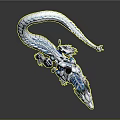 Futuristic Silver Blue Mythical Dragon With Armored Rider And Mechanical Details