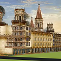 Elegant Homestay Architecture With Multiple Towers Ornate Balconies And Multi story Design