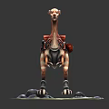 Mythical Fantasy Creatures With Decorative Saddles Red Packs On Rocky Ground And Stones