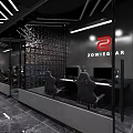 Modern Internet Cafe Interior With Comfortable Seating Gaming Computers Bar Counter And Sleek Lighting 3d model