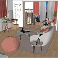 Modern Apartment Interior Featuring Open Kitchen With Island Counter And Appliances