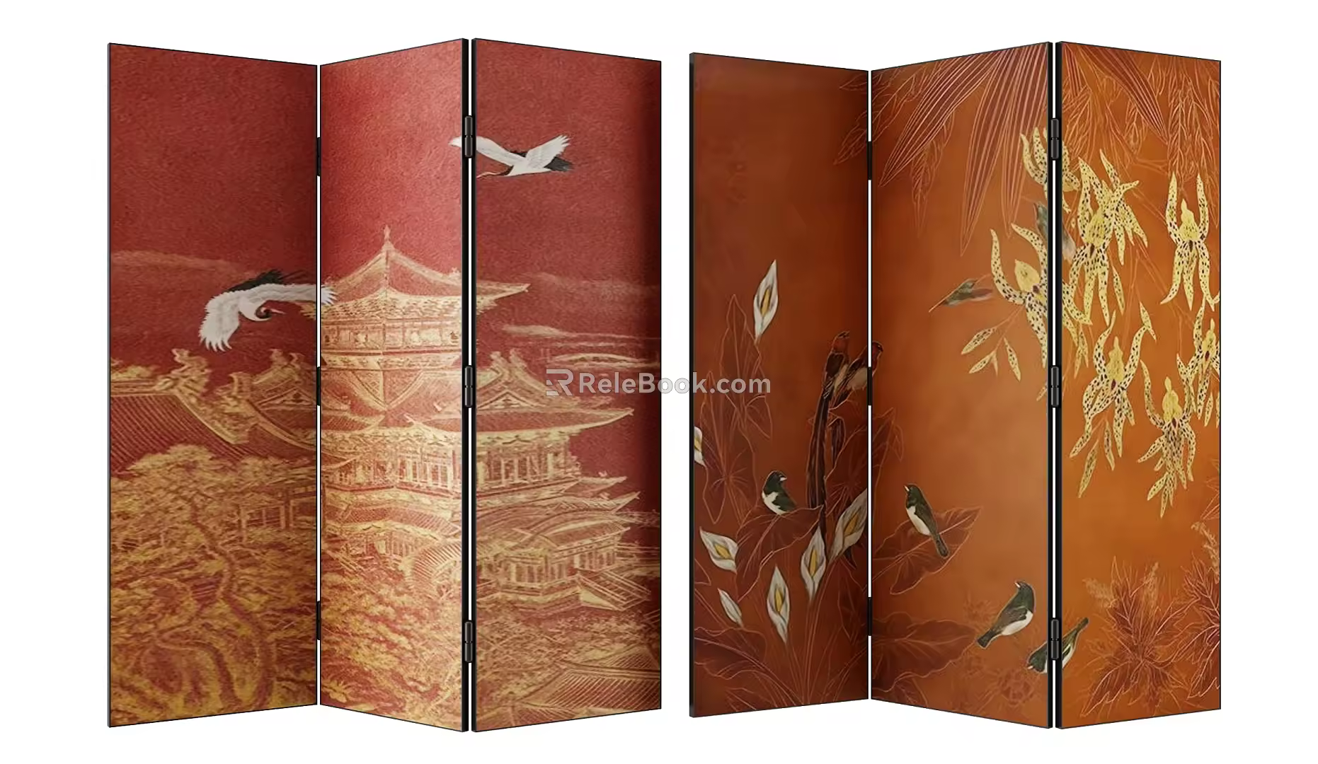 new chinese style screen 3d model