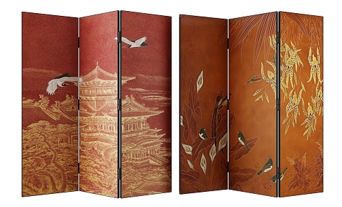 new chinese style screen 3d model