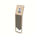 Sleek Modern Digital Kiosk With Vertical Display And Face Recognition Interface Panel