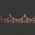 Rose Gold Crown with Gemstone Decorations on Smooth Surface and Reflection 3d model
