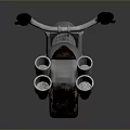 Shiny Silver Motorcycle With Brown Leather Seat Black Handlebars And Chrome Exhaust Pipes