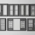 Modern Casement Windows Featuring Various Grille Patterns And Frame Designs 3d model