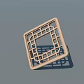 Light Wooden Decorative Square Frame With Intricate Lattice Design For Modern Home