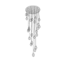 Modern Chandelier With Circular Canopy And Multiple Hanging Oval Pendants Design