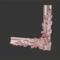 Intricate White Carved Architectural Corner Detail With Elegant Floral Patterns 3d model