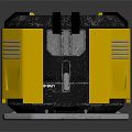 Yellow And Black Industrial Container With Reinforced Design Ventilation Grilles And Sturdy Base