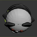 Adorable Panda Themed Cartoon Character Creature Featuring Black White Ears Red Eyes And Green Accents