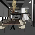 Spacious Modern Conference Room Interior With Long Wooden Table Grey Chairs And Large Windows