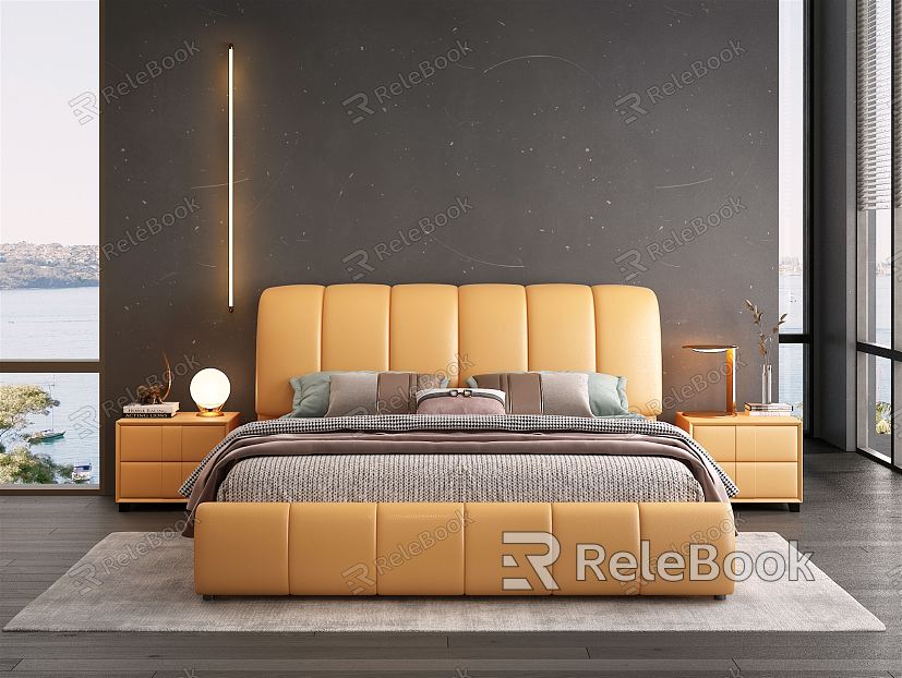 Modern Background Double Bed Double Bed model