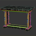 Elegant Luxurious Console Table With Black Marble Top And Golden Ornate Legs