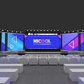 HICOOL 2024 Event Stage With Large Screens Seats And Backdrop Design