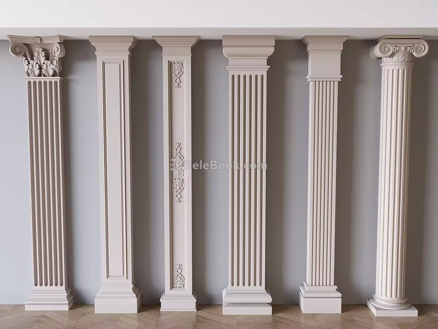 European Roman Column Gypsum Column European Square Column 3d model