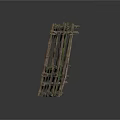 Handmade Wooden Bamboo Lattice Structure with Green Sticks and Rope Binding