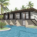 Luxury Detached Villa Surrounded By Tropical Palms With Swimming Pool And Outdoor Space