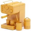 Stylish Green Coffee Machine With Wooden Handle Glass Cups Coffee Canister And Color Options